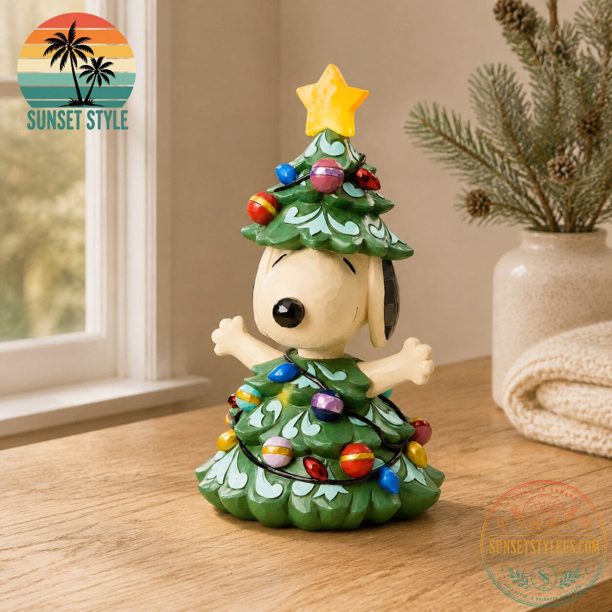 Snoopy Christmas Tree Light-Up Figurine